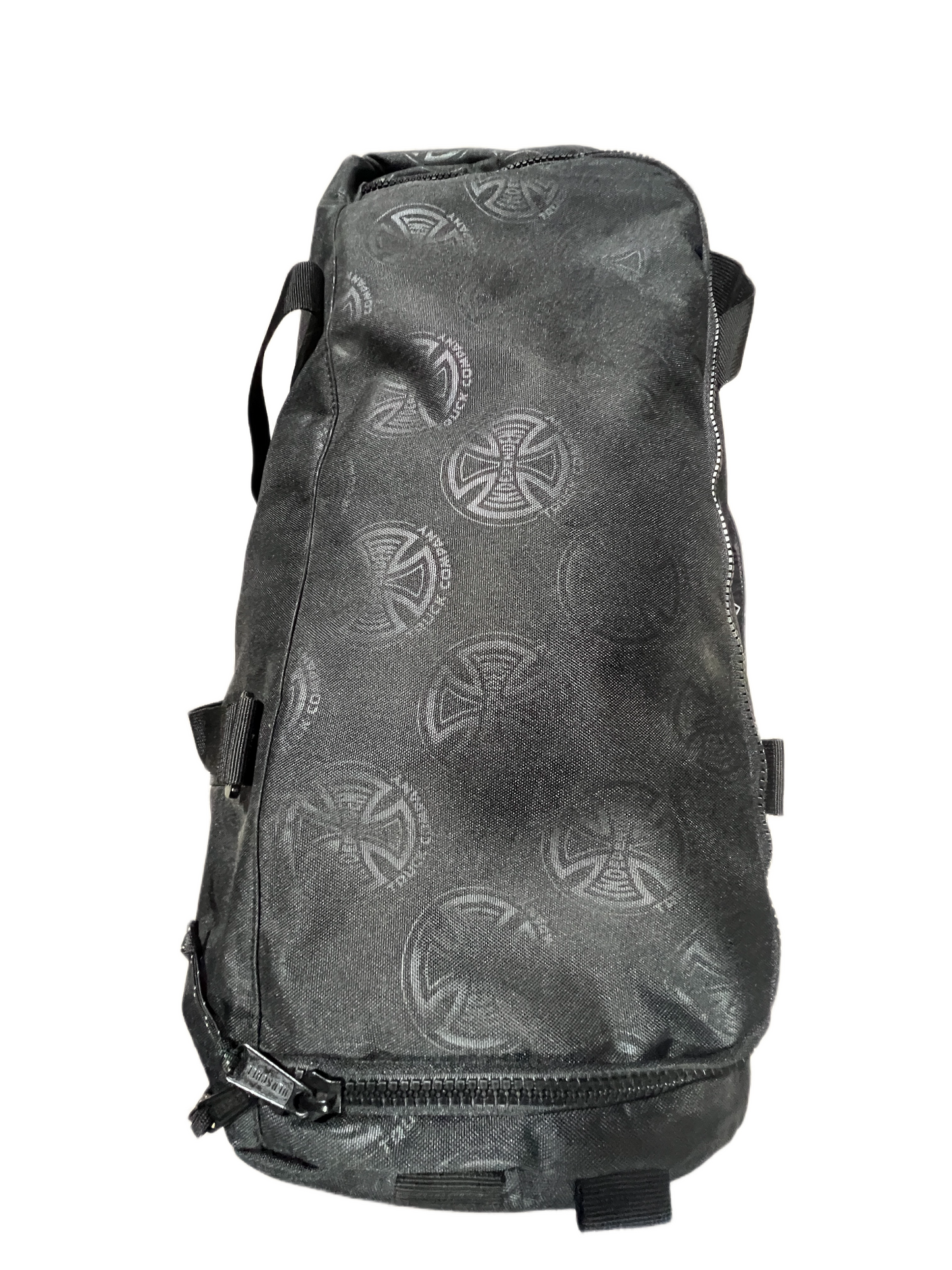 Independent X Herschel Iron Cross All Over Print Black Red White Vintage Skate Duffel Bag
