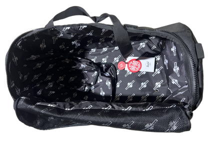 Independent X Herschel Iron Cross All Over Print Black Red White Vintage Skate Duffel Bag
