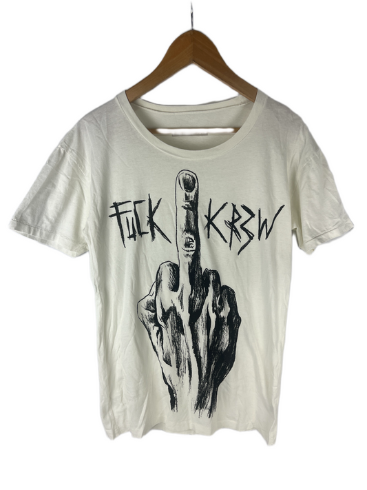 Kr3w Fuck Kr3w Middle Finger Black White Size S S/s Vintage Shirt