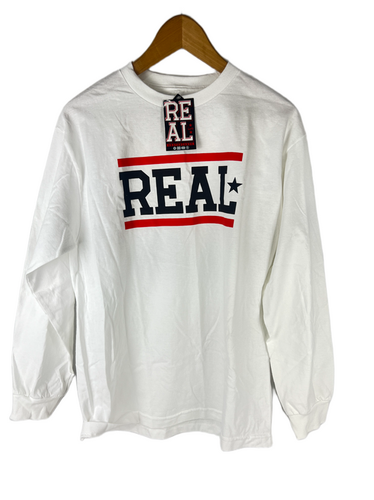 Real REAL Roll Forever Black Red White Size M L/s Vintage Shirt 2005
