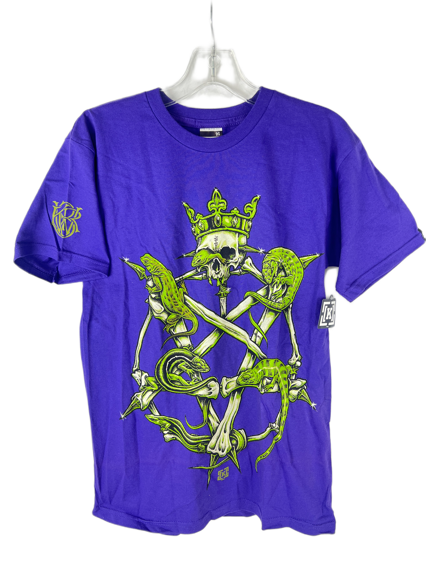 Krew KR3W Lizard King Purple Green White Size S S/s Vintage Shirt