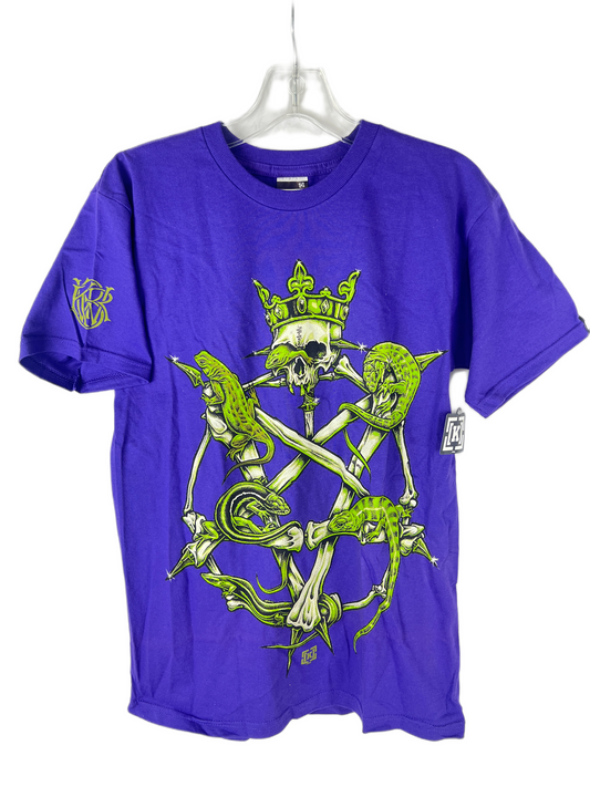 Krew KR3W Lizard King Purple Green White Size S S/s Vintage Shirt