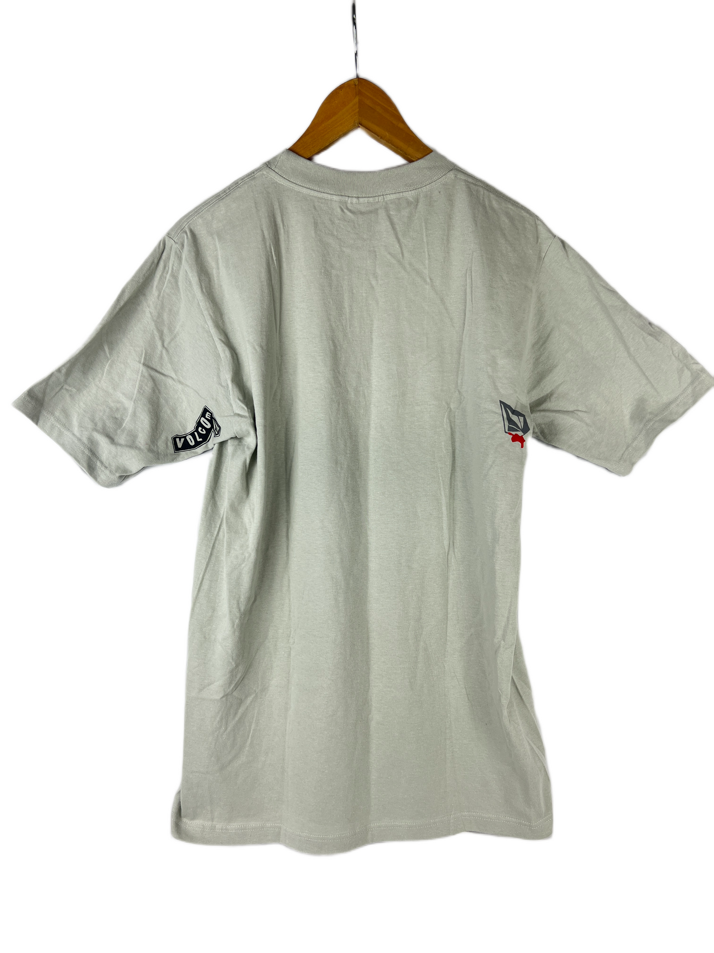 Volcom Chomped Basic Tee Grey Red White Size M S/s Vintage Shirt