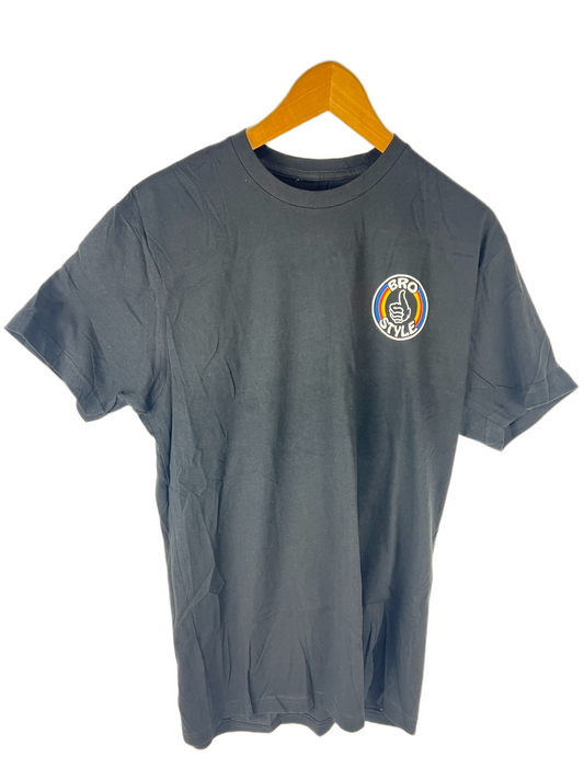 Bro Style Thumbs Up Logo Black Orange Yellow Blue Size L S/s Vintage Shirt