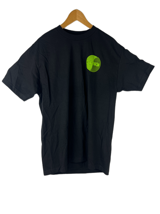 Deathwish Spiral Black Green Small Front Print Large Back Print Size L S/s Vintage Shirt