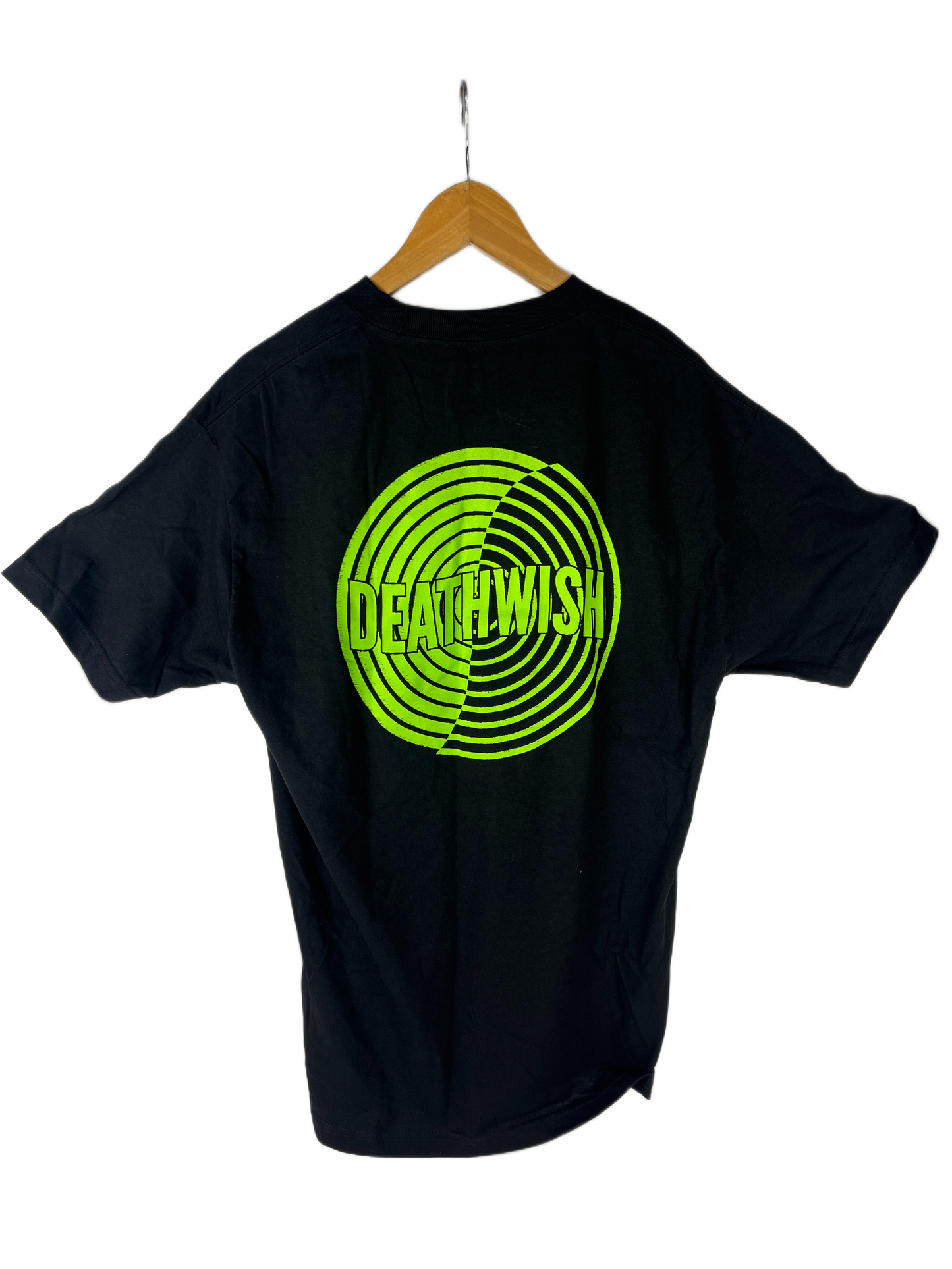 Deathwish Spiral Black Green Small Front Print Large Back Print Size L S/s Vintage Shirt