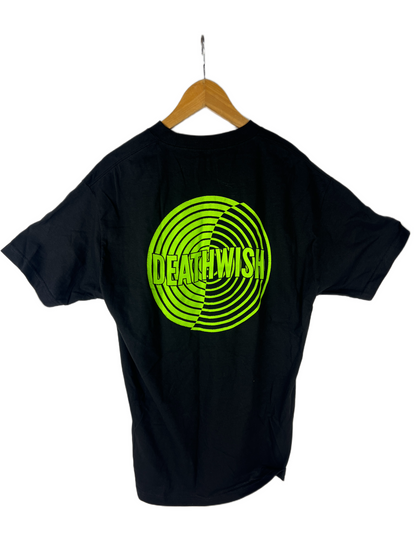 Deathwish Spiral Black Green Small Front Print Large Back Print Size L S/s Vintage Shirt