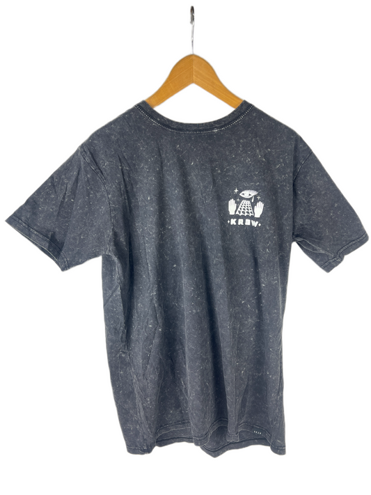 Krew KR3W Third Eye Pyramid Palms Grey Washed Tye Dye Size S S/s Vintage Shirt