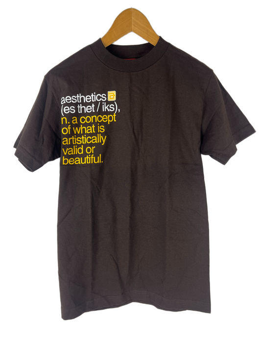 Aesthetics Concept Brown Yellow White Size S S/s Vintage Shirt 1990's