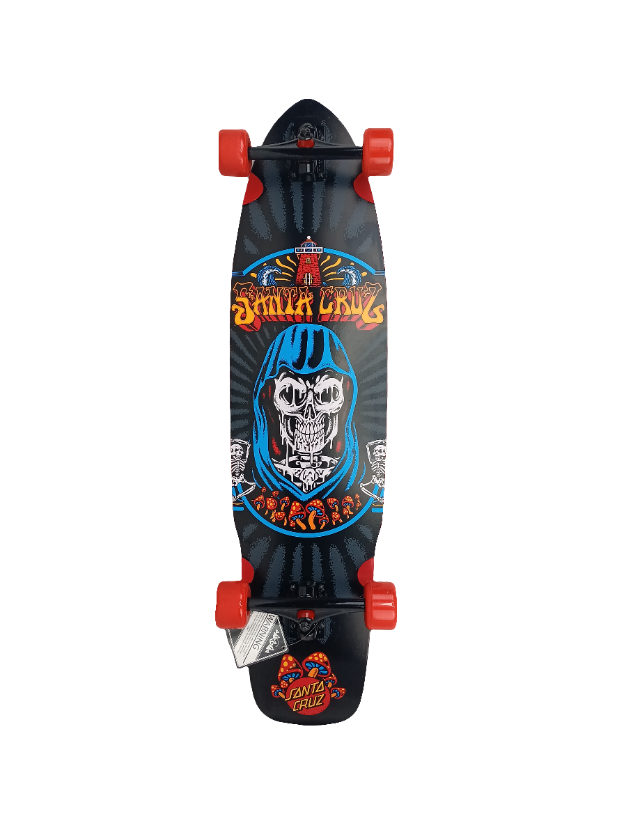 Santa Cruz Flex Tech Trippin Cruzer Black Red Blue Size 9.72 x 37.78 Cruiser Complete