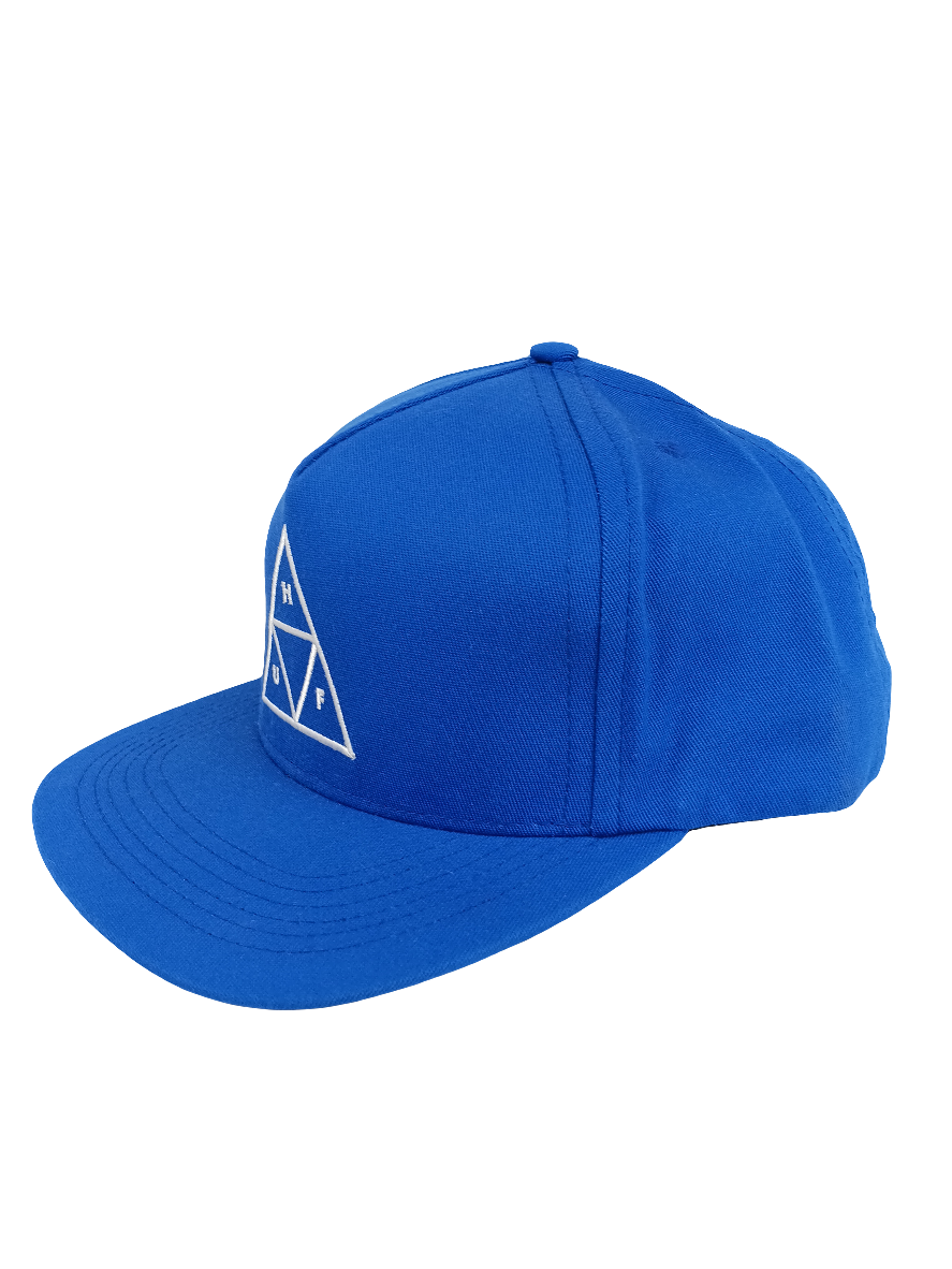 HUF By All Means Necessary Pyramid Logo Blue Silver Vintage Snapback Hat