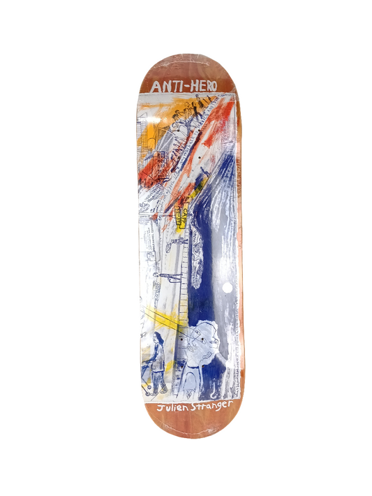 Anti-Hero Julien Stranger SF Then & Now Brown Woodgrain Multi Size 8.5 Vintage NOS Deck