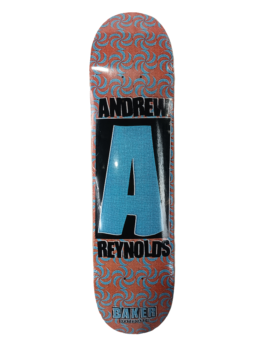 Baker Andrew Reynolds Initial Red And Blue Swirls 7.75 Skateboard Deck