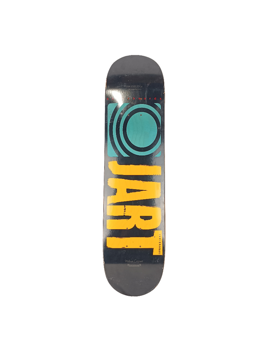 Jart Team Graphic Black Blue Yellow Size 7.75 Skateboard Deck