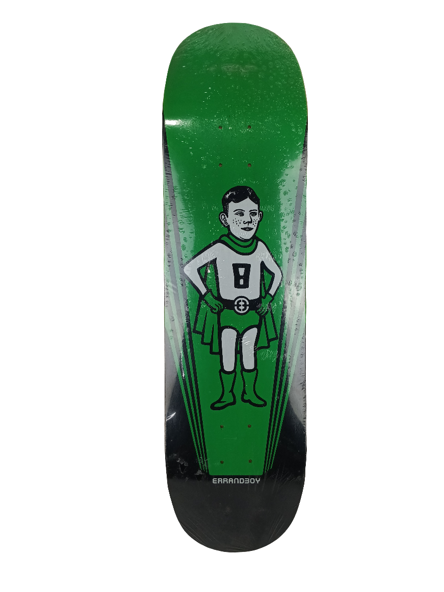 Errand Boy Super Man Black Green White  Size 8.5" Vintage NOS Deck