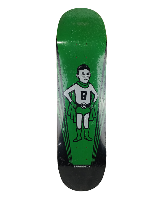 Errand Boy Super Man Black Green White  Size 8.5" Vintage NOS Deck