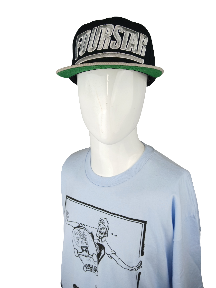 Fourstar Black Silver Grey Vintage NOS Snapback Hat