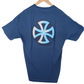 Independent Bold Blocks Logo Blue Grey Mens Size Medium S/s Shirt