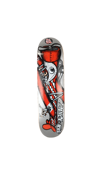 Flip Bob Burnquist Red Baron Pilots Silver Red Black Size 8.5 Vintage NOS Deck