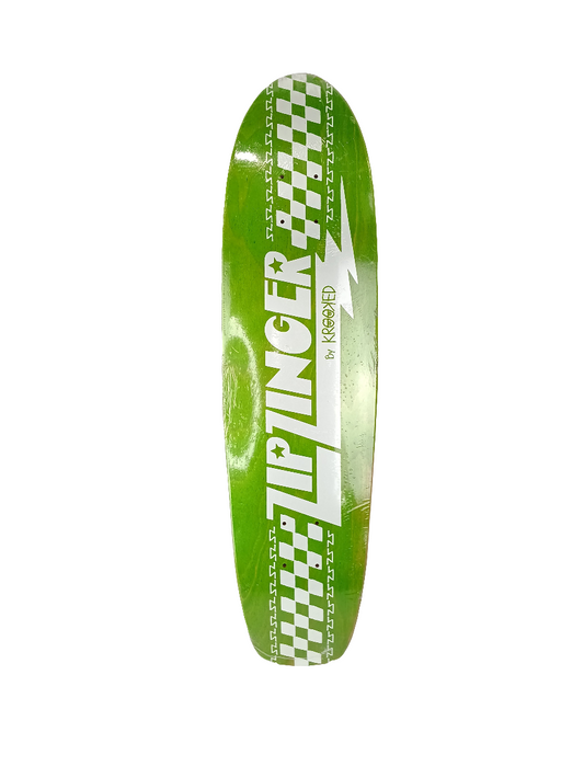 Krooked Zip Zinger By Krooked Green White Checks Pre-Gripped Size 7.8 Vintage NOS Cruiser Deck