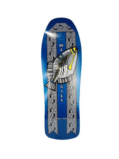 Bones Brigade Powell Peralta Mike Mcgill Trigger Fish Series 8 Blue Grey Yellow Size 10.0" Vintage NOS Reissue Deck