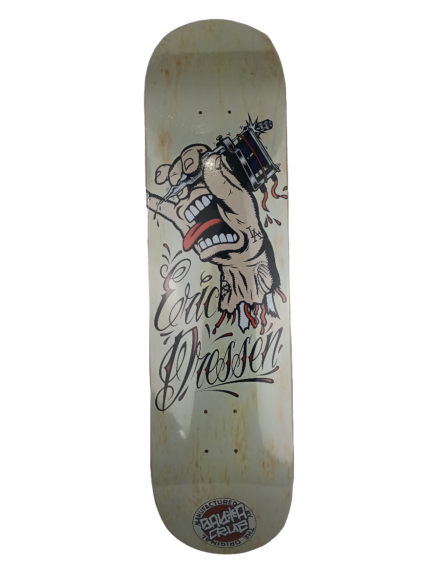 Santa Cruz Eric Dressen Tattoo Hand White Red Black Powerply 8.0 Deck