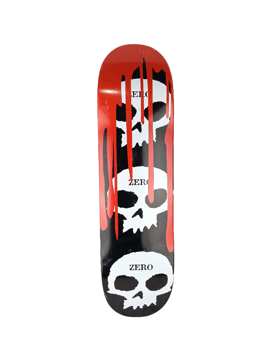 Zero Bloody Skulls Black White Red Size 8.5 Vintage NOS Deck