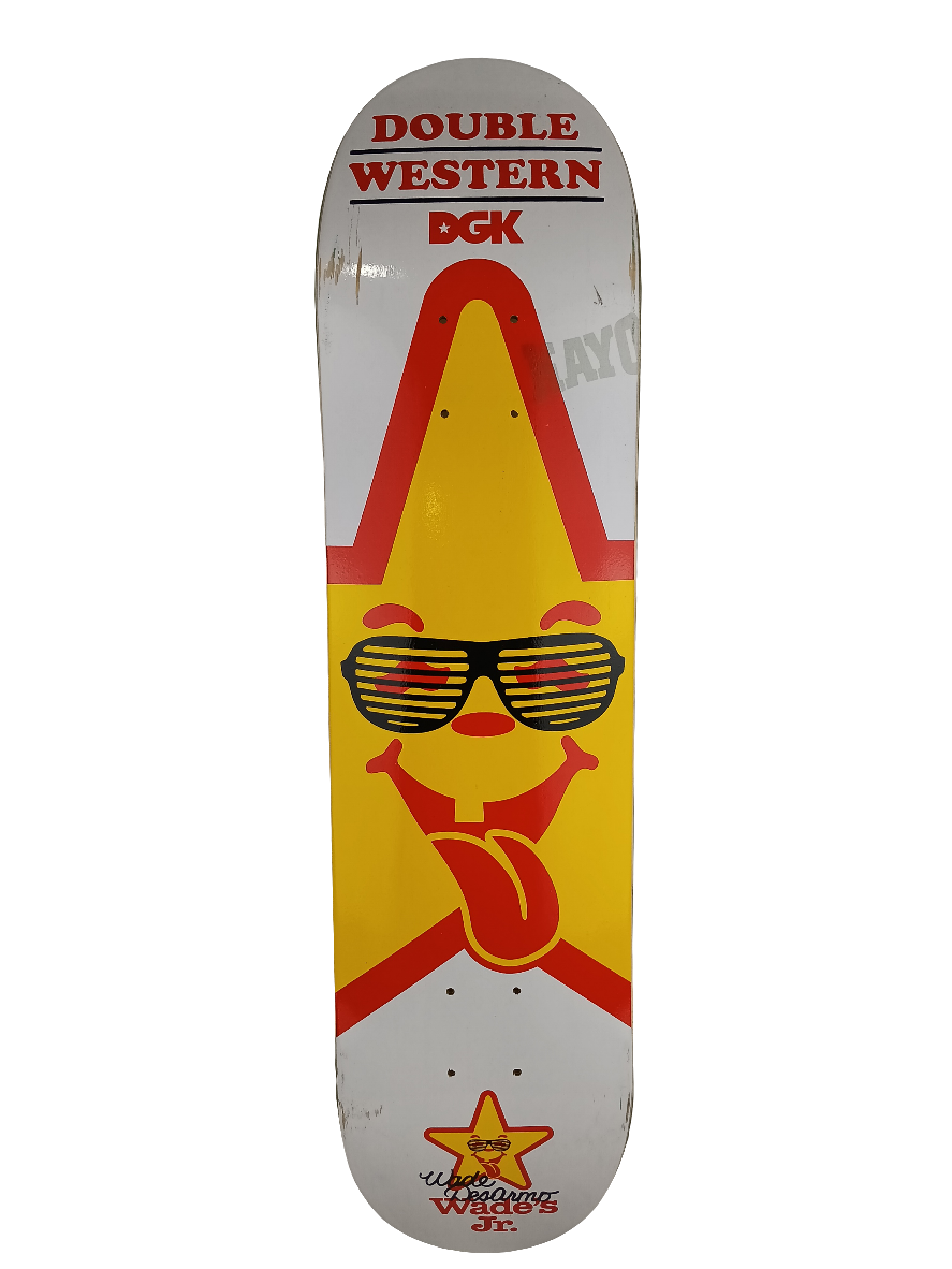 DGK Wade Desarmo Wade Jr. White Yellow Red 7.625" Vintage NOS Deck