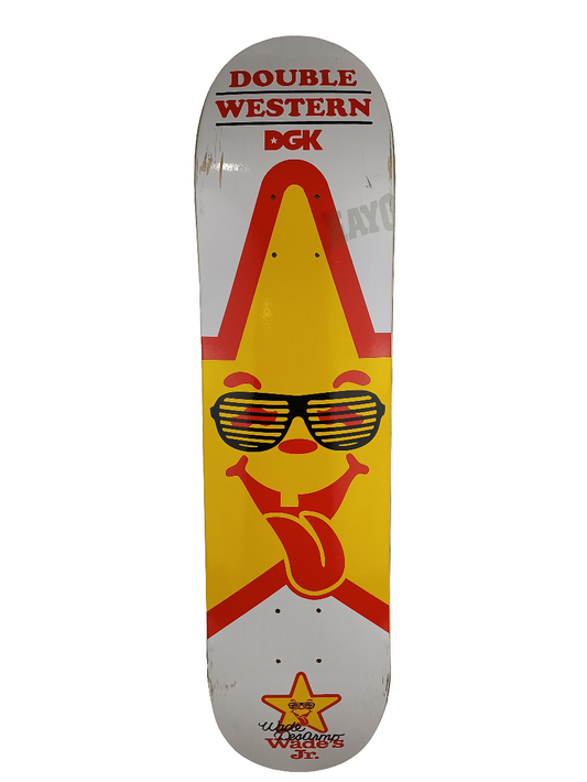 DGK Wade Desarmo Wade Jr. White Yellow Red 7.625" Vintage NOS Deck