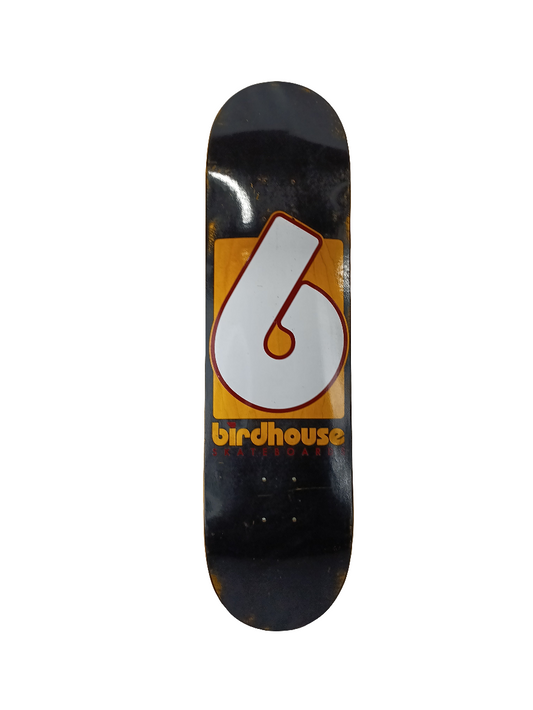 Birdhouse Team Logo Old School B Black Natural Woodgrain White Size 8.25" Vintage NOS Deck