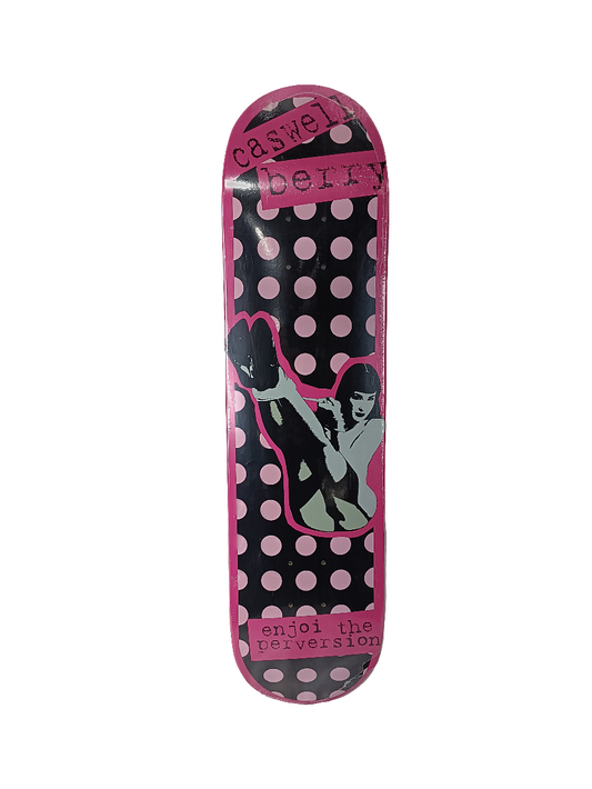 Enjoi Caswell Berry Enjoi Just Dita Black Pink Polka Dot Girl Size 7.625" Vintage NOS Deck