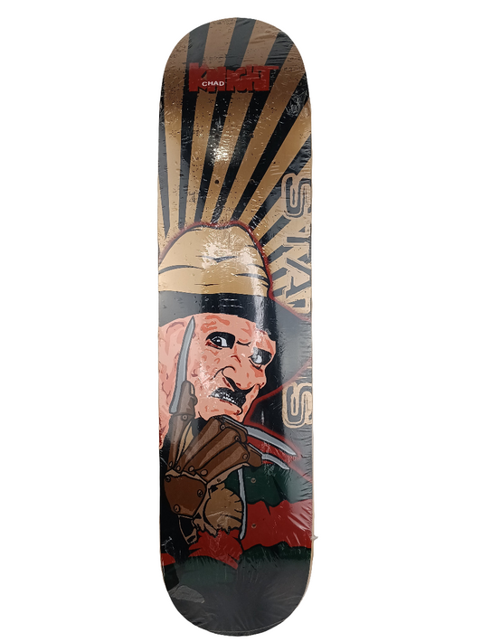 Status Chad Knight Freddy Krueger Graphic Black Gold Multi Color Size 7.5 Skateboard Deck