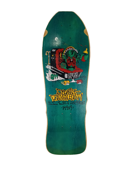 Alva Craig Johnson El Loco Gringo Teal Stain Multi Mini Size 9.75 X 29.5 Vintage NOS Deck