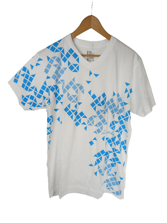 Alien Workshop Geometron White Blue Mens Size L S/s Vintage VNeck Shirt