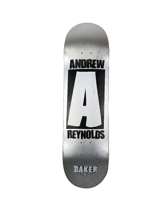 Baker Andrew Reynolds A White Silver Size 8.400 Vintage NOS Deck Blem