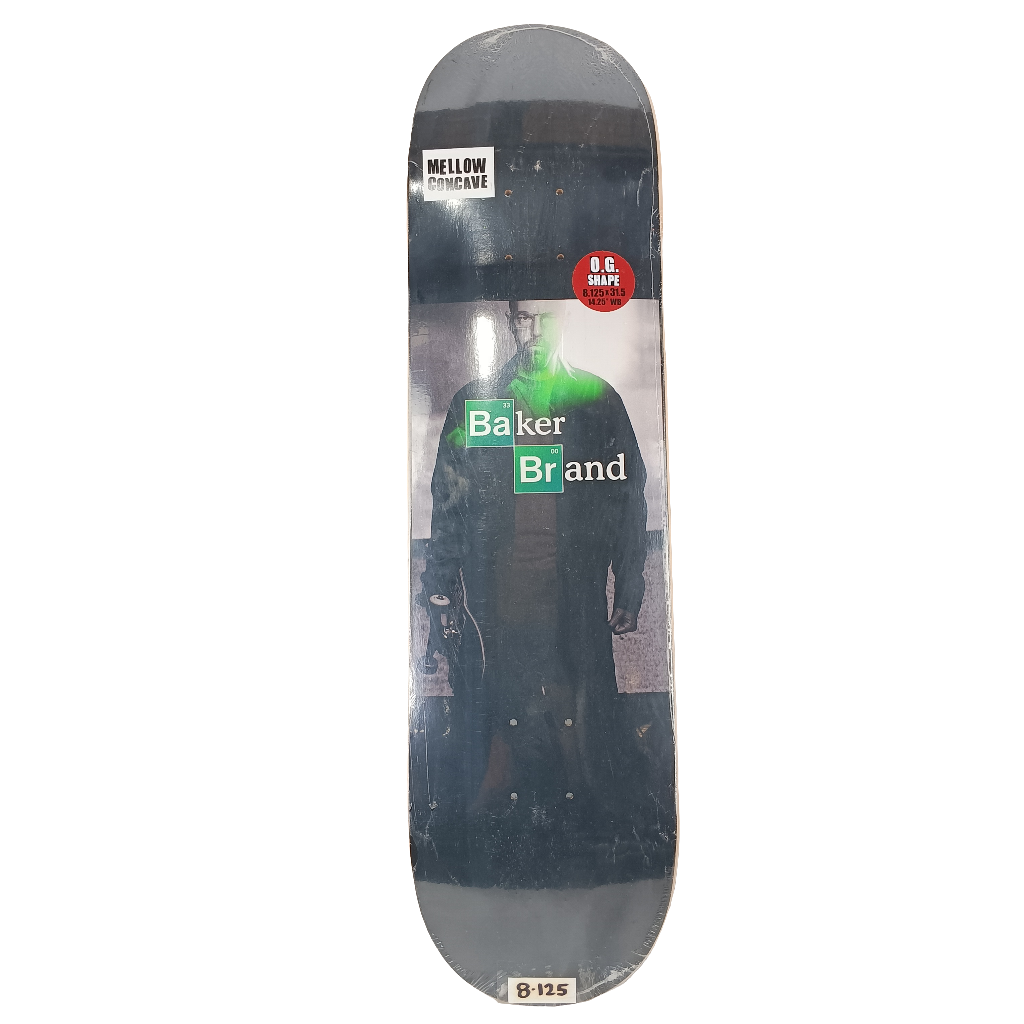 Baker Andrew Reynolds Abq Breaking Bad Black Green Grey Size 8.125" Vintage NOS Deck