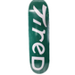 Tired Plain Text White Green Size 8.5 Vintage NOS Shaped Deck
