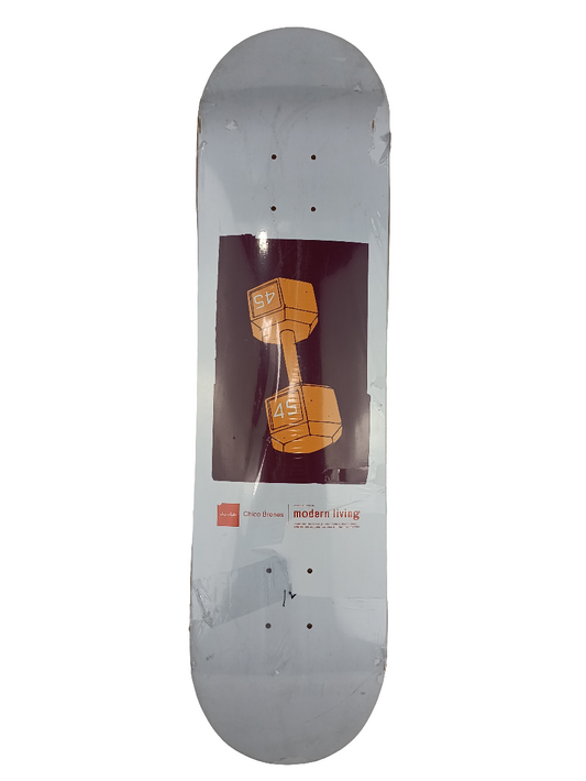 Chocolate Skateboards Chico Brenes Modern Living Weight White Burgundy Orange 7.825" Vintage NOS Deck