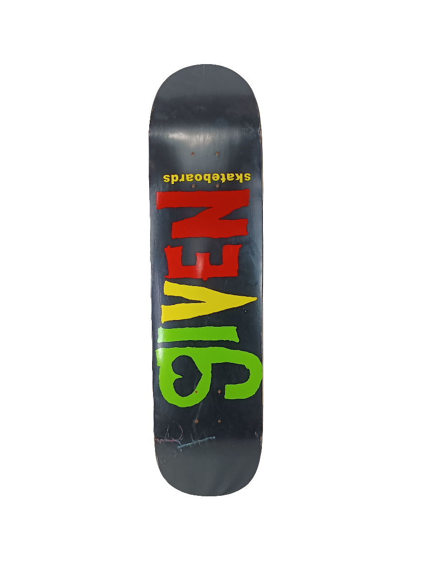 Given Rasta Color Black Size 8 Skateboard Deck