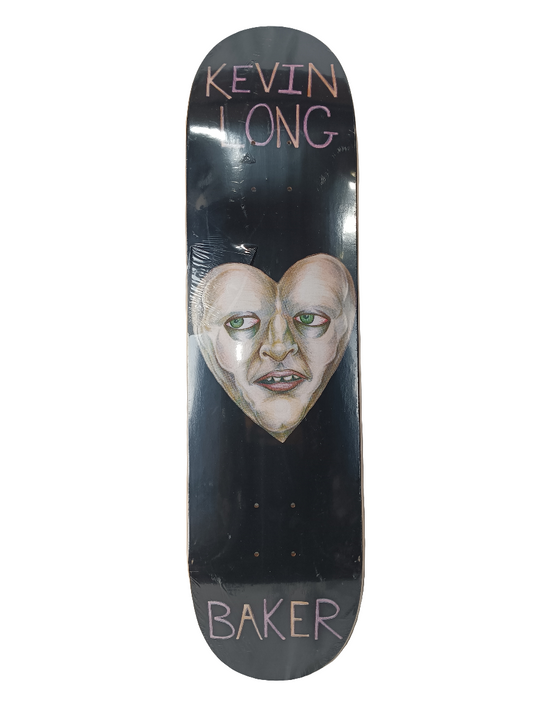 Baker Kevin Spanky Long Heart Face Black Pink Orange Size 8.0" Vintage NOS Deck