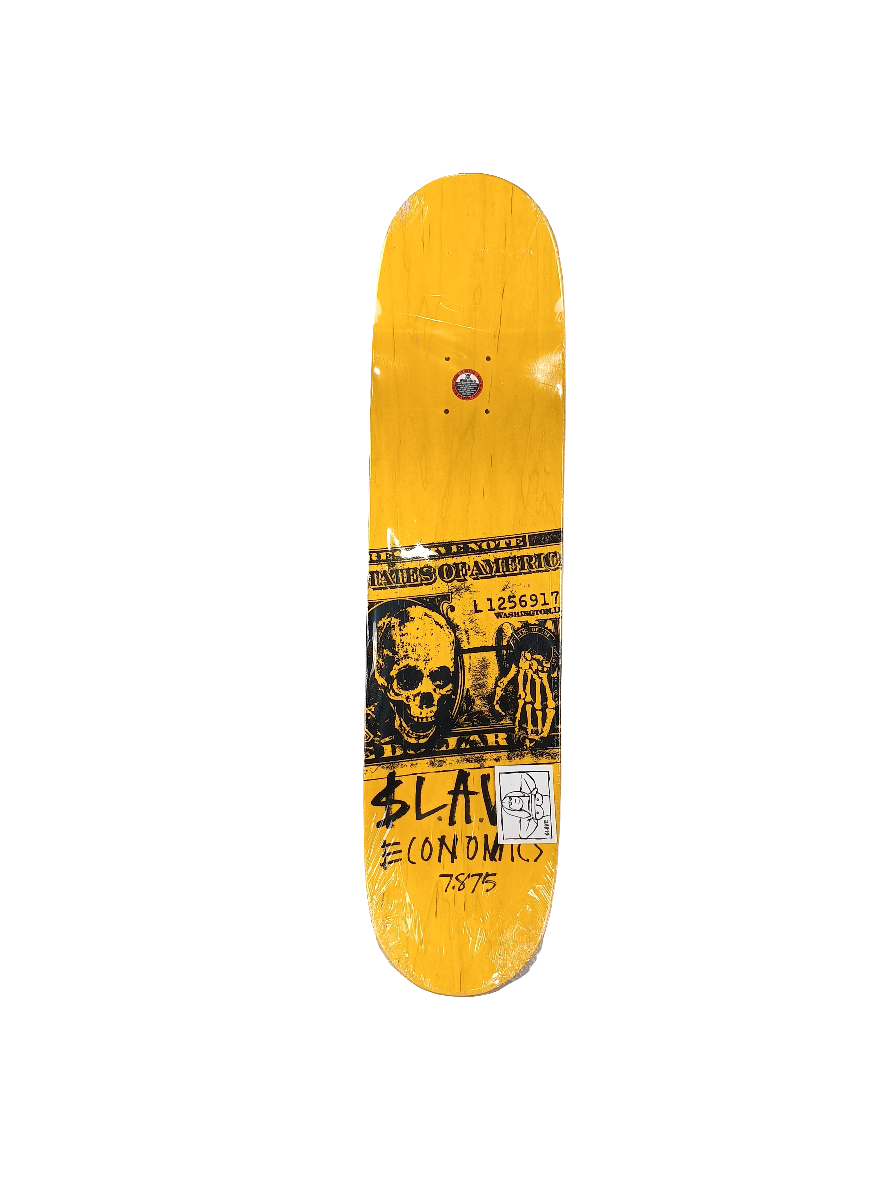 Slave Economics Graphic Blank Yellow Black Size 7.875 Skateboard Deck