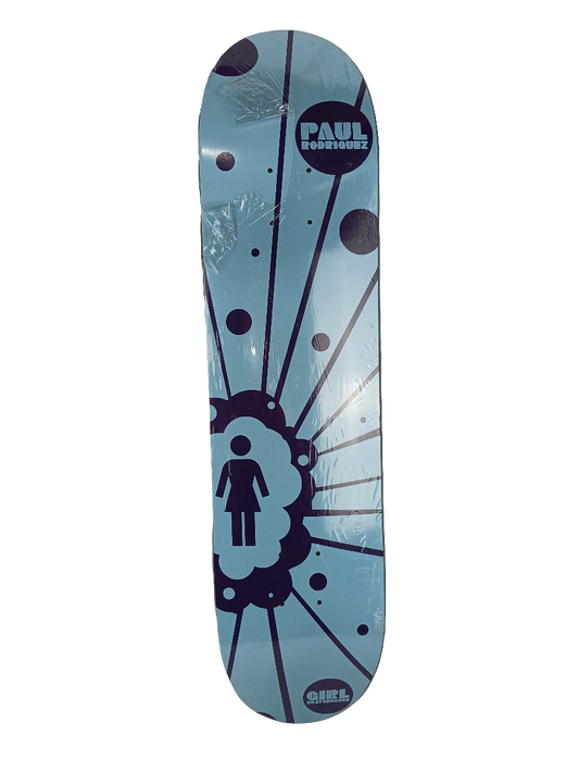 Girl Paul Rodriguez Purple Blue Girl Burst Logo Size 7.5" Vintage NOS Deck