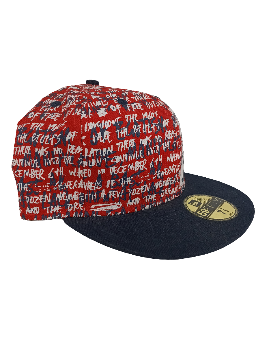 New Era Altamont 59Fifty Andrew Reynolds A Navy Red White All Over Print Size 7.3/8 Vintage Hat