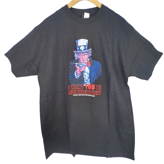 Independent Uncle Sam I Want You To Ride Independent Trucks Black Red White Blue Mens Size Large S/s Vintage Shirt