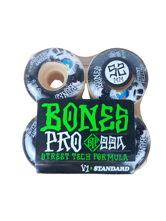 Bones Trent Mcclung Unknown Black White Blue V1 Standard Pro Street Tech Formula Size 52MM 99A Durometer Vintage NOS Wheels
