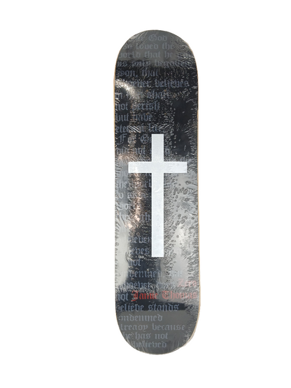 Zero Jamie Thomas Cross Deck John 3:16 Verse Black White Red Size 7.75" Vintage NOS Deck