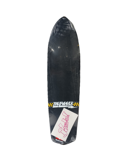 Krooked Zig Zagger By Krooked Black White Yellow Checks Size 8.7 Vintage NOS Cruiser Deck