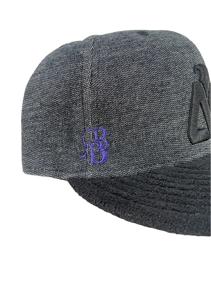 New Era Matix 59Fifty Brandon Biebel Signature Black Grey Purple Wool Brim 7 1/2 Vintage Hat