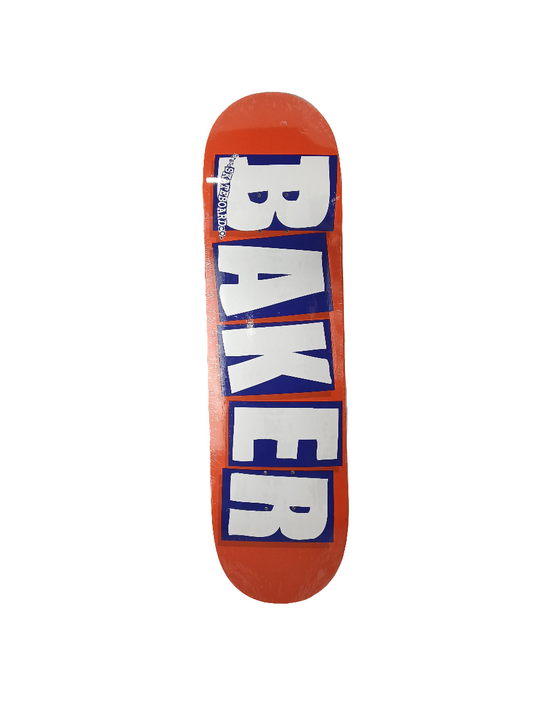 Baker Team Logo Blocks Classic Orange Blue White Size 8.4" Vintage NOS Deck