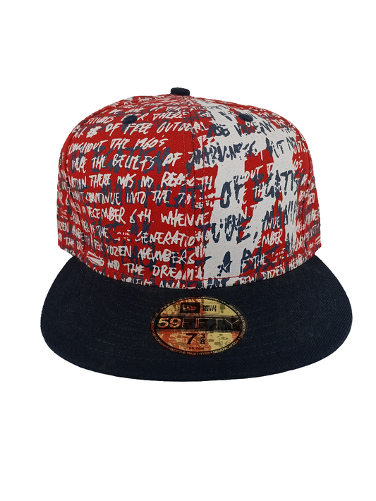 New Era Altamont 59Fifty Andrew Reynolds A Navy Red White All Over Print Size 7.3/8 Vintage Hat